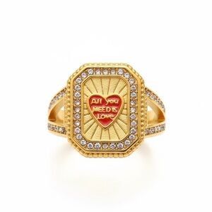 ALL YOU NEED IS LOVE ADJUSTABLE CZ RING